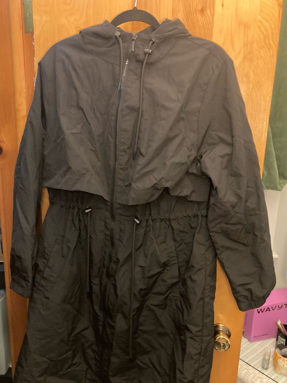 Target Black Hooded Anorak Drawstring Waist Jacket